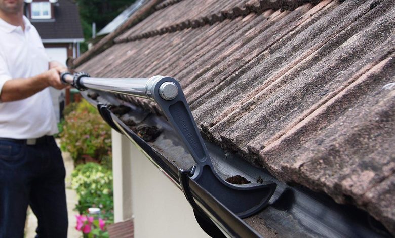 Clean Gutters on a Ladder