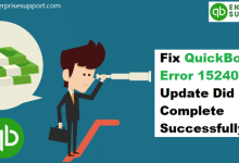 Fix QuickBooks Error 15240 (Update Didn't Complete Successfully) - Featured Image