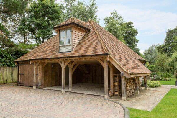 New forest oak buildings oak garage with room above